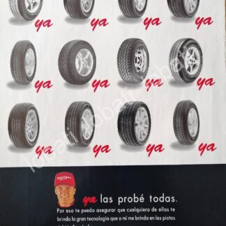 CARTEL ANTIGUO ORIGINAL DE ADRIAN FERNANDEZ Y LLANTAS FORESTONE BRIDGESTONE /145 FEP