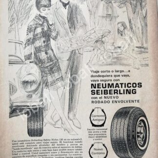 CARTEL ANTIGUO ORIGINAL DE LLANTAS SEIBERLING 1965 /137