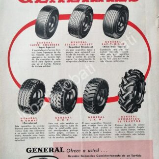 CARTEL ANTIGUO ORIGINAL DE LLANTAS GENERAL TIRE 1949 /135