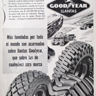 CARTEL ANTIGUO ORIGINAL DE LLANTAS GOODYEAR SUPER CUSHION 1949 /131