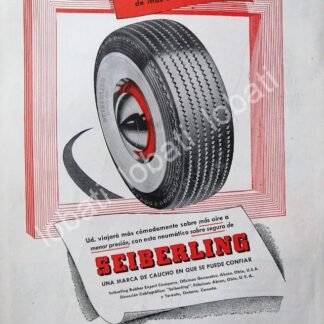 CARTEL ANTIGUO ORIGINAL DE LLANTAS SEIBERLING 1949 /129 RARO
