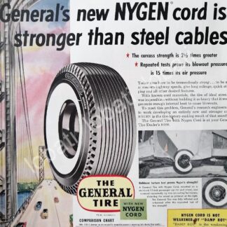 CARTEL ANTIGUO ORIGINAL DE LLANTAS GENERAL TIRE 1964 /127