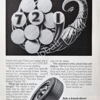 CARTEL ANTIGUO ORIGINAL DE LLANTAS FIRESTONE RADIAL 1977 /123