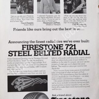 CARTEL ANTIGUO ORIGINAL DE LLANTAS FIRESTONE 1977 /122