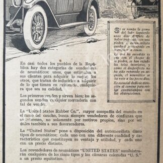 CARTEL ANTIGUO ORIGINAL DE LLANTAS U.S. RUBBER 1926 /120