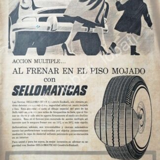 CARTEL ANTIGUO ORIGINAL DE DE LLANTAS GOODRICH EUZKADI 1950s /111