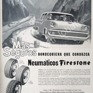 CARTEL ANTIGUO ORIGINAL DE CATEL VINTAGE DE LLANTAS FIRESTONE 1960s /106