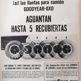 CARTEL ANTIGUO ORIGINAL DE LLANTAS GOODYEAR-OXXO 3T 1960S /102