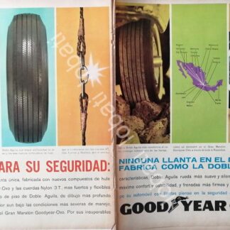 CARTEL ANTIGUO ORIGINAL DE LLANTAS GOODYEAR DOBLE AGUILA 1964 /101