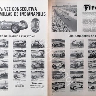 CARTEL ANTIGUO ORIGINAL DE JIM RATHMAN & FIRESTONE. GANA LAS 500 MILLAS DE INDIANAPOLIS 1958 /N95