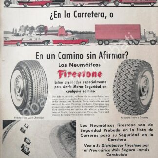 CARTEL ANTIGUO ORIGINAL DE DE LLANTAS FIRESTONE 1965s /N90