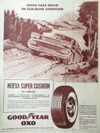 CARTEL ANTIGUO ORIGINAL DE LLANTAS GOOD YEAR SUPER CUSHION 1959 /N84