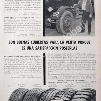 CARTEL ANTIGUO ORIGINAL DE LLANTAS KELLY SPRINGFIELD 1952 /N75