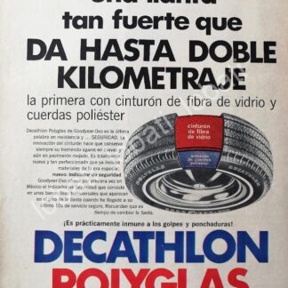 CARTEL ANTIGUO ORIGINAL DE LLANTAS GOOD YEAR OXXO, DECATHLON POLYGLASS 1969 /N69