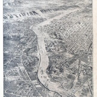 GRABADO ANTIGUO VISTA AEREA DE MONTERREY 1955 /109