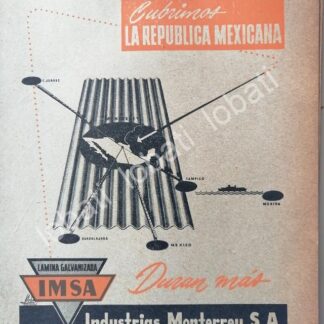 CARTEL ANTIGUO ORIGINAL DE IMSA. INDISTRIAS MONTERREY S.A 1955/278