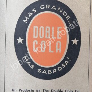 CARTEL ANTIGUO ORIGINAL DE MINI CARTEL REFRESCOS DOBLE COLA 1955 / 400