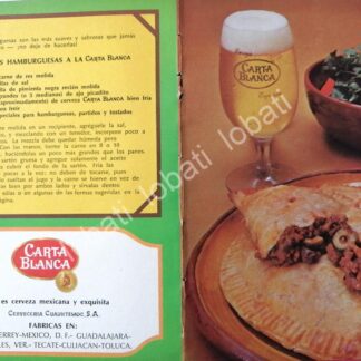 CARTEL ANTIGUO ORIGINAL DE AFICHE PROMOCIONAL CARTA BLANCA 1970s /205