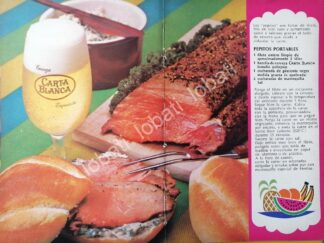 CARTEL ANTIGUO ORIGINAL DE AFICHE PROMOCIONAL CARTA BLANCA 1970s /204