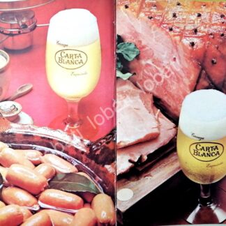 CARTEL ANTIGUO ORIGINAL DE AFICHE PROMOCIONAL CARTA BLANCA 1970s /203