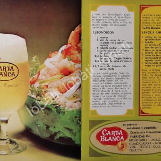 CARTEL ANTIGUO ORIGINAL DE AFICHE PROMOCIONAL CARTA BLANCA 1970s /202