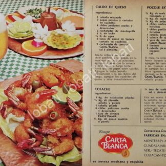 CARTEL ANTIGUO ORIGINAL DE AFICHE PROMOCIONAL CERVEZA CARTA BLANCA 1960s /174