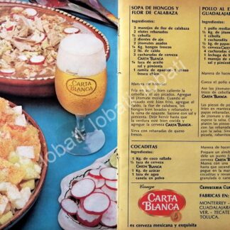 CARTEL ANTIGUO ORIGINAL DE AFICHE PROMOCIONAL CERVEZA CARTA BLANCA 1960s /172