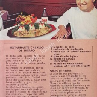 CARTEL ANTIGUO ORIGINAL DE CERVEZA CARTA BLANCA Y RESTAURANTE CABALLO DE HIERRO 1970s /169