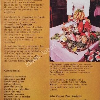 CARTEL ANTIGUO ORIGINAL DE CERVEZA CARTA BLANCA Y RESTAURANTE LINCOLN AMBERES 1970s /169