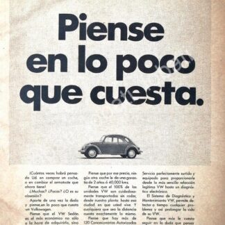 CARTEL ANTIGUO ORIGINAL DE AUTOS VOLKSWAGEN VOCHO 1972 /691
