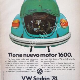 CARTEL ANTIGUO ORIGINAL DE AUTOS VOLKSWAGEN VOCHO 1974 /685