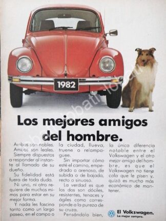 CARTEL ANTIGUO ORIGINAL DE AUTOS VOLKSWAGEN VOCHO 1982 /686