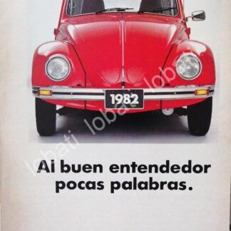 CARTEL ANTIGUO ORIGINAL DE AUTOS VOLKSWAGEN VOCHO 1982 /683