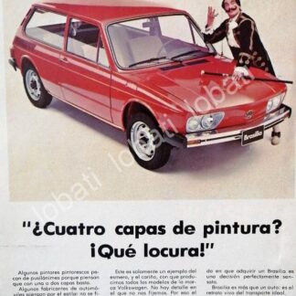 CARTEL ANTIGUO ORIGINAL DE AUTOS VOLKSWAGEN BRASILIA 1974 PRIMERA GENERACION /679