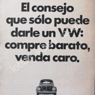 CARTEL ANTIGUO ORIGINAL DE AUTOS VOLKSWAGEN VOCHO 1971 /670