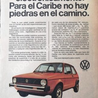 CARTEL ANTIGUO ORIGINAL DE AUTOS VOLKSWAGEN CARIBE 1978 /648
