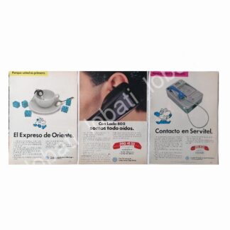 CARTEL ANTIGUO ORIGINAL DE SET DE 3 AFICHES VOLKSWAGEN 1980s /634