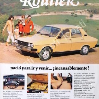 CARTEL ANTIGUO ORIGINAL DE AUTOS RENAULT 12 ROUTIER 1970 /695