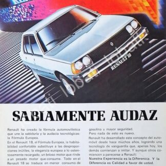 CARTEL ANTIGUO ORIGINAL DE AUTOS RENAULT 18 SEDAN 1980 /694