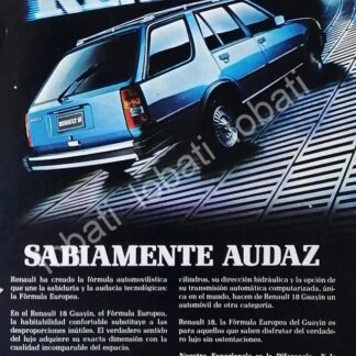 CARTEL ANTIGUO ORIGINAL DE AUTOS RENAULT 18 GUAYIN 1980 /693