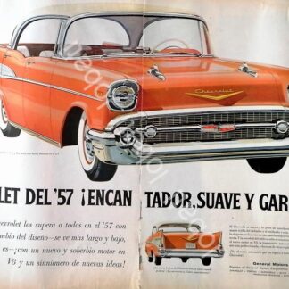 CARTEL ANTIGUO ORIGINAL DE AUTOS CHEVROLET BEL AIR SEDAN SPORT 1957 / 838