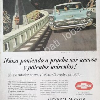 CARTEL ANTIGUO ORIGINAL DE AUTOS CHEVROLET BEL AIR SPORT COUPE 1957 / 836