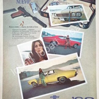 CARTEL ANTIGUO ORIGINAL DE AUTOS CHEVROLET CHEVELLE 1968 / 834