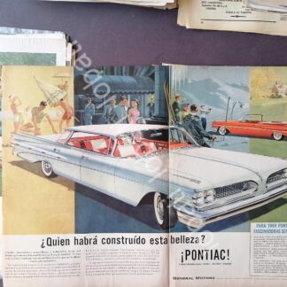 CARTEL ANTIGUO ORIGINAL DE AUTOS CHEVROLET PONTIAC PARISIENNE Y OTROS 1959 / 829