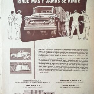 CARTEL ANTIGUO ORIGINAL DE CAMIONETAS CHEVROLET 1955 / 822
