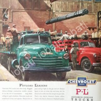 CARTEL ANTIGUO ORIGINAL DE CAMIONES CHEVROLET 1950 / 820