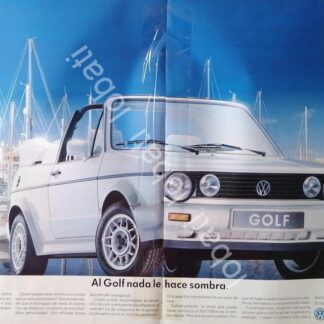 CARTEL ANTIGUO ORIGINAL DE AUTOS VW VOLKSWAGEN GOLF CABRIOLET 1991/ 815