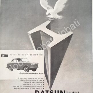 CARTEL ANTIGUO ORIGINAL DE AUTOS NISSAN DATSUN BLUEBIRD 1960 / 811