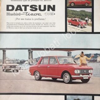 CARTEL ANTIGUO ORIGINAL DE AUTOS NISSAN DATSUN BLUEBIRD TIZOC 410 1964 / 809