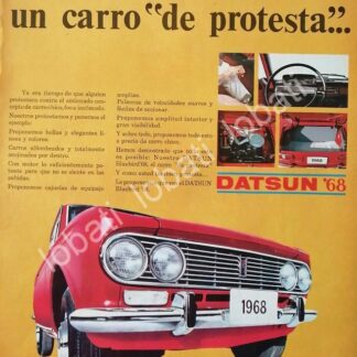 CARTEL ANTIGUO ORIGINAL DE AUTOS PICKUP NISSAN DATSUN BLUEBIRD 1968 / 808